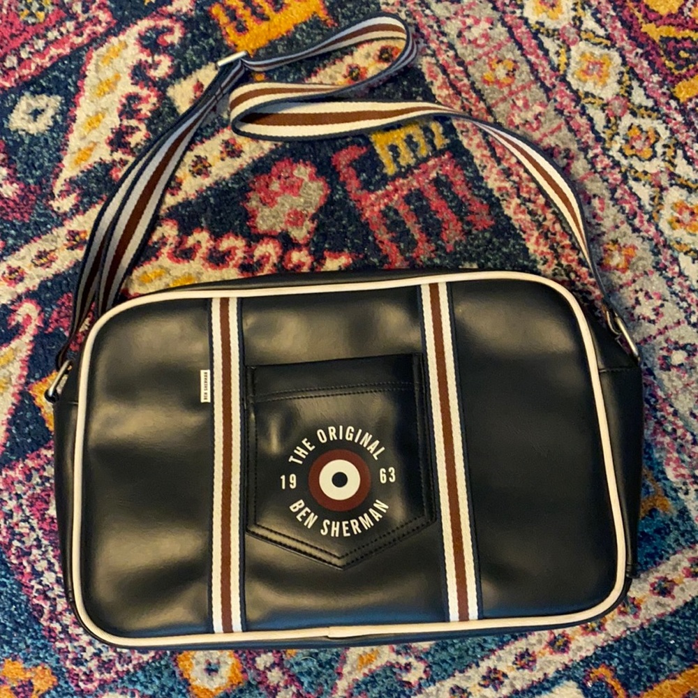 Retro Mod Navy maroon cross body Ben Sherman bag